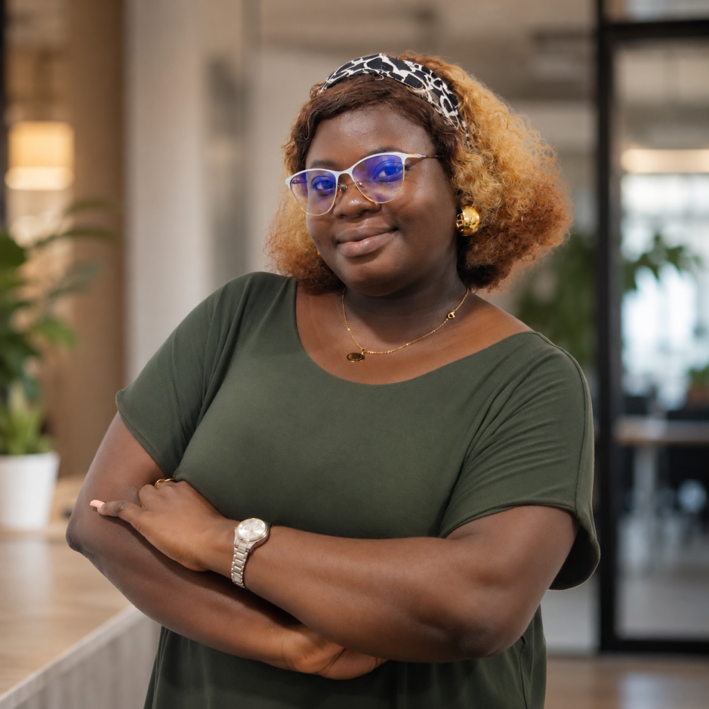 Portrait de Rosaline Abokon, trésorière générale au Hfablab.